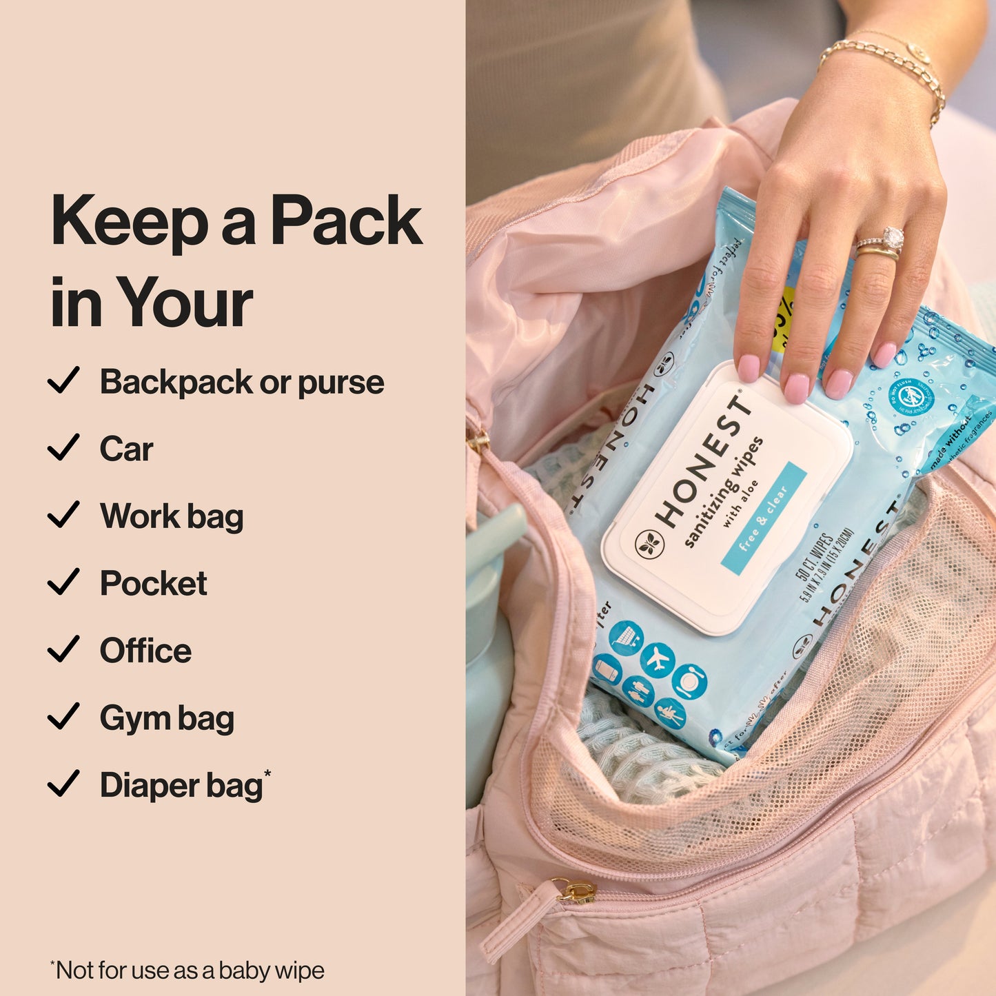 The Honest Company Alcohol Wipes with Aloe 3 Pk