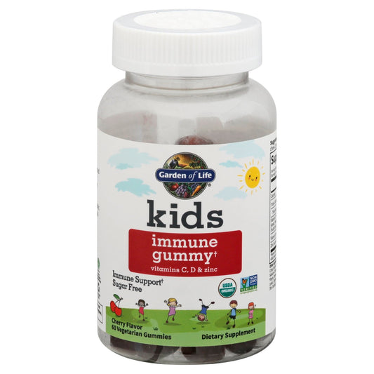 Garden of Life Organic Sugar Free Kids' Immune Support Gummies - Cherry
