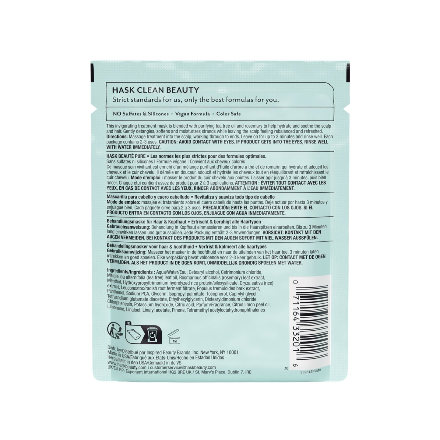 HASK Tea Tree Oil & Rosemary Hair & Scalp Treatment Mask