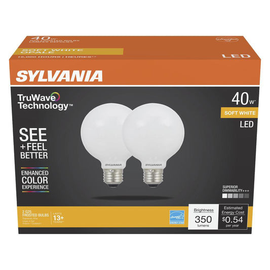 Sylvania TruWave G25 40-Watt Frosted LED Light Bulbs - Soft White