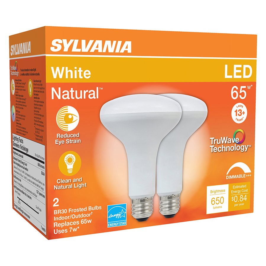 Sylvania TruWave BR30 65-Watt LED Light Bulbs - White