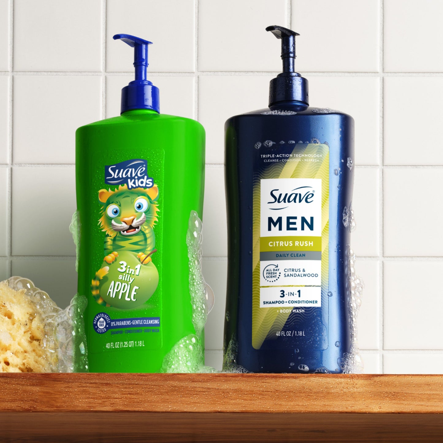 Suave Men 3-in1 Shampoo, Conditioner & Body Wash - Citrus Rush