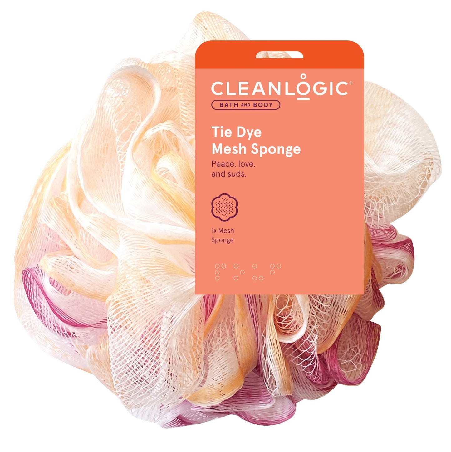 Cleanlogic Tie Dye Mesh Loofah Bath Sponge