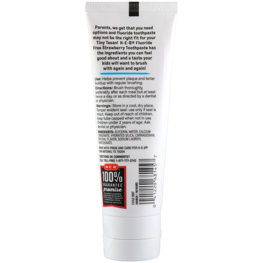 H-E-B Kids Fluoride Free Toothpaste - Strawberry