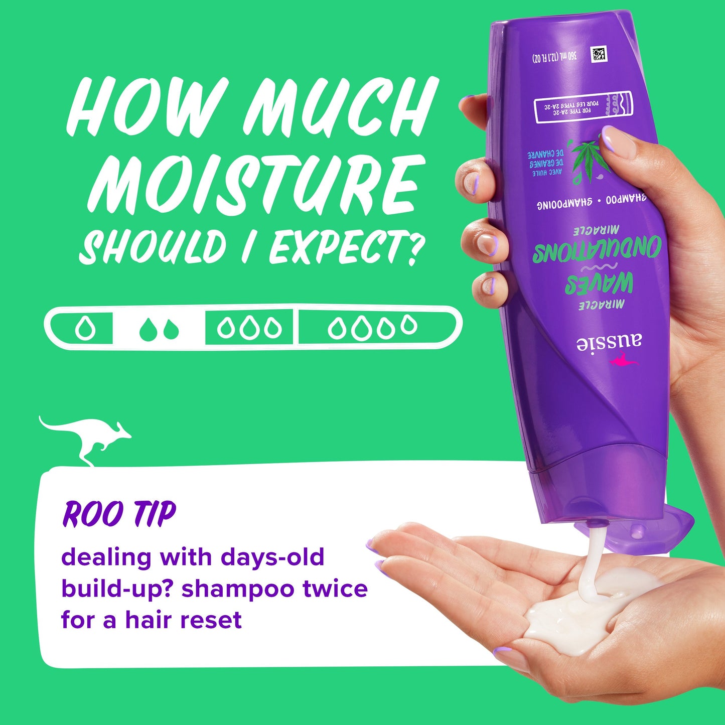 Aussie Miracle Waves Anti-Frizz Hemp Shampoo