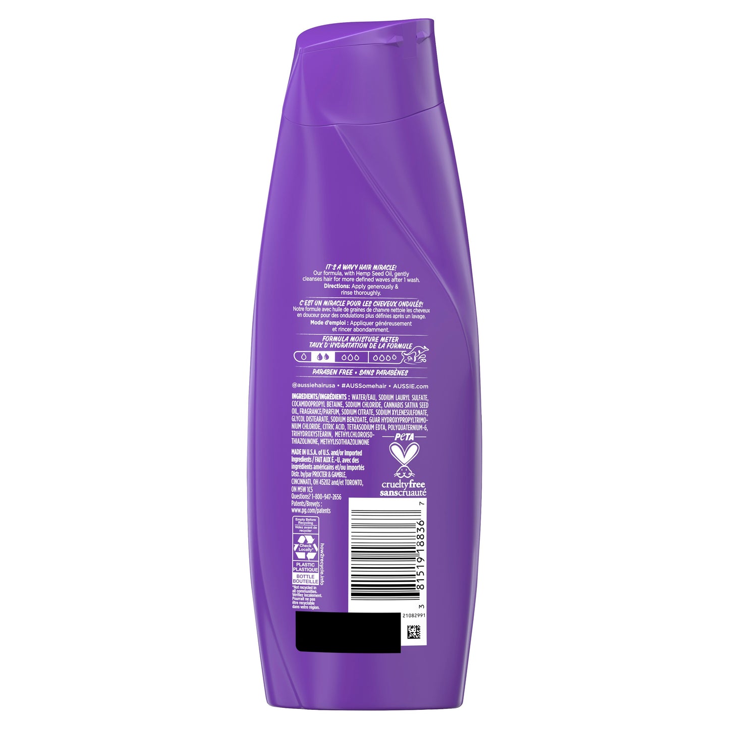 Aussie Miracle Waves Anti-Frizz Hemp Shampoo