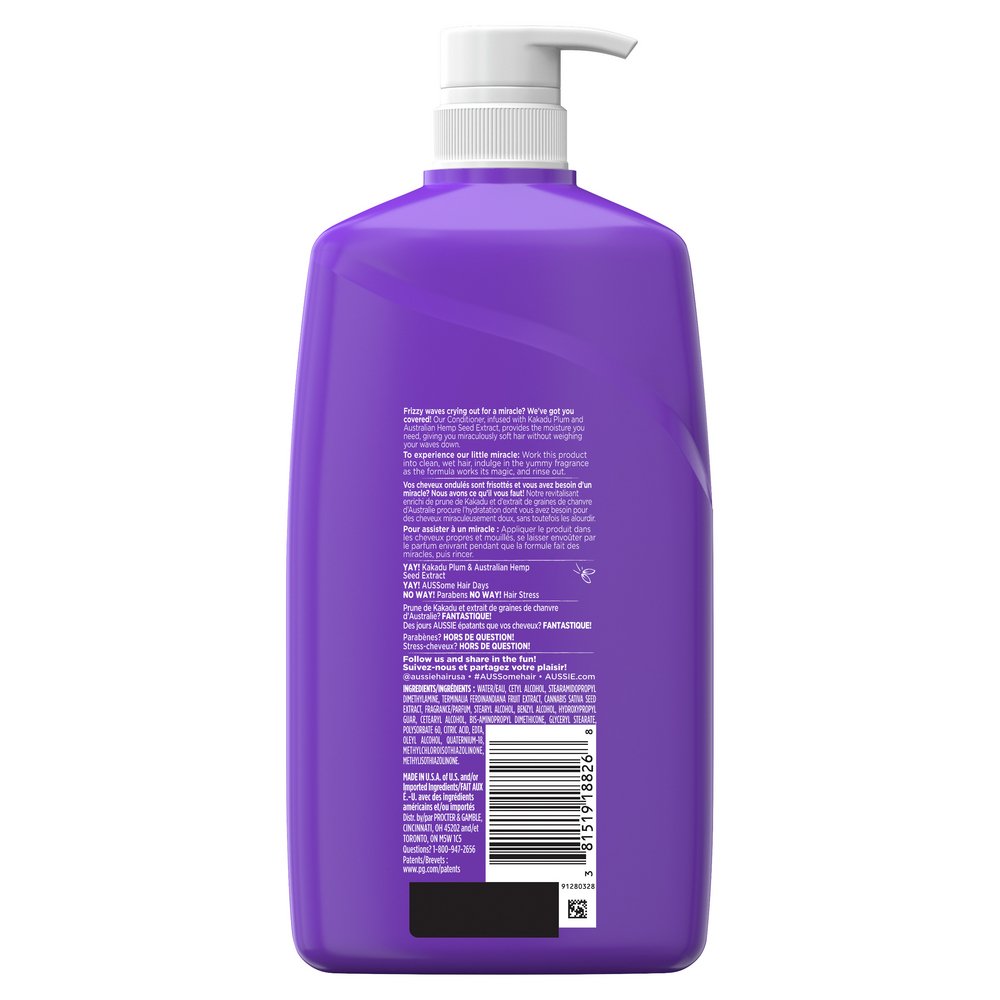 Aussie Miracle Waves Anti-Frizz Hemp Conditioner