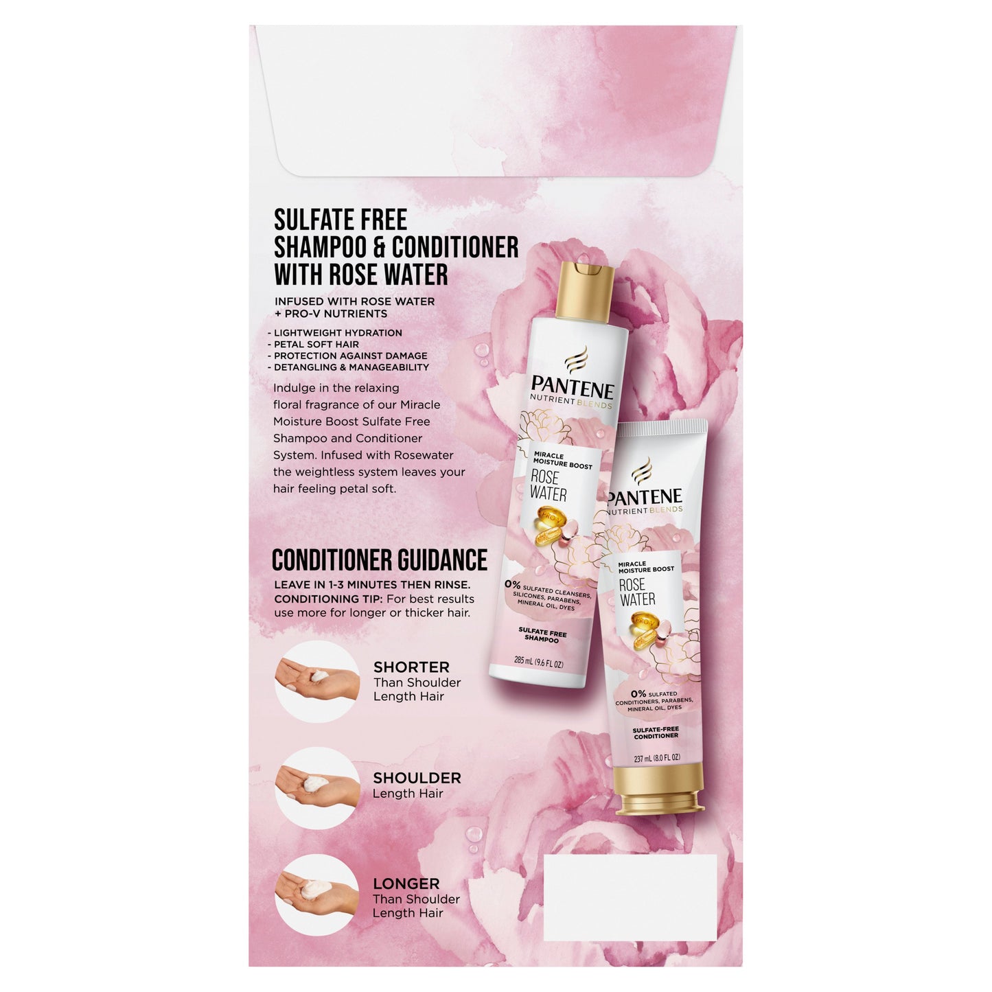 Pantene Nutrient Blends Moisture Boost  Rose Water Shampoo & Conditioner