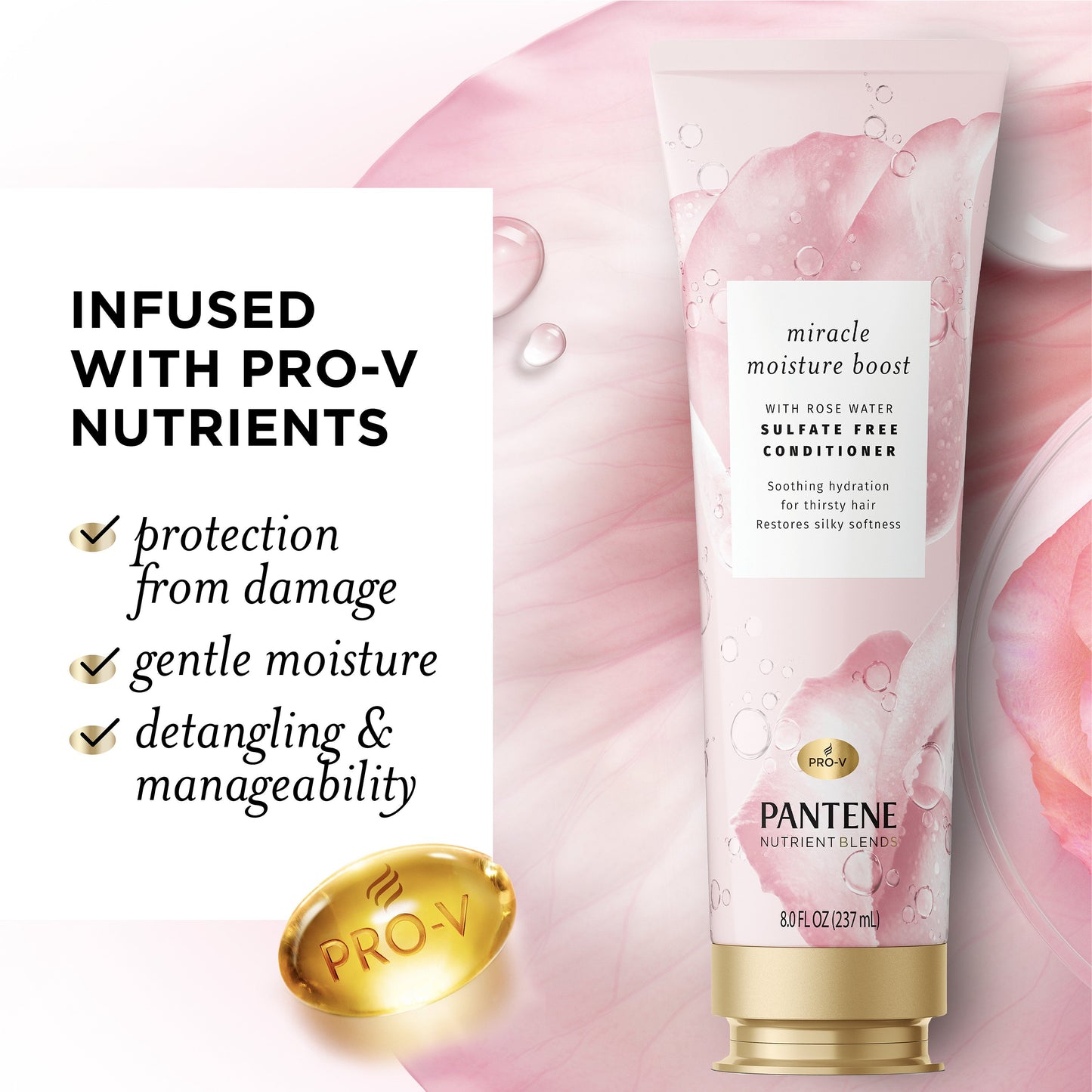 Pantene Nutrient Blends Moisture Boost  Rose Water Shampoo & Conditioner