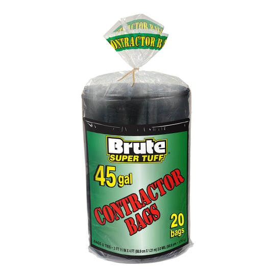 Brute Super Tuff Contracter Trash Bags, 45 Gallon