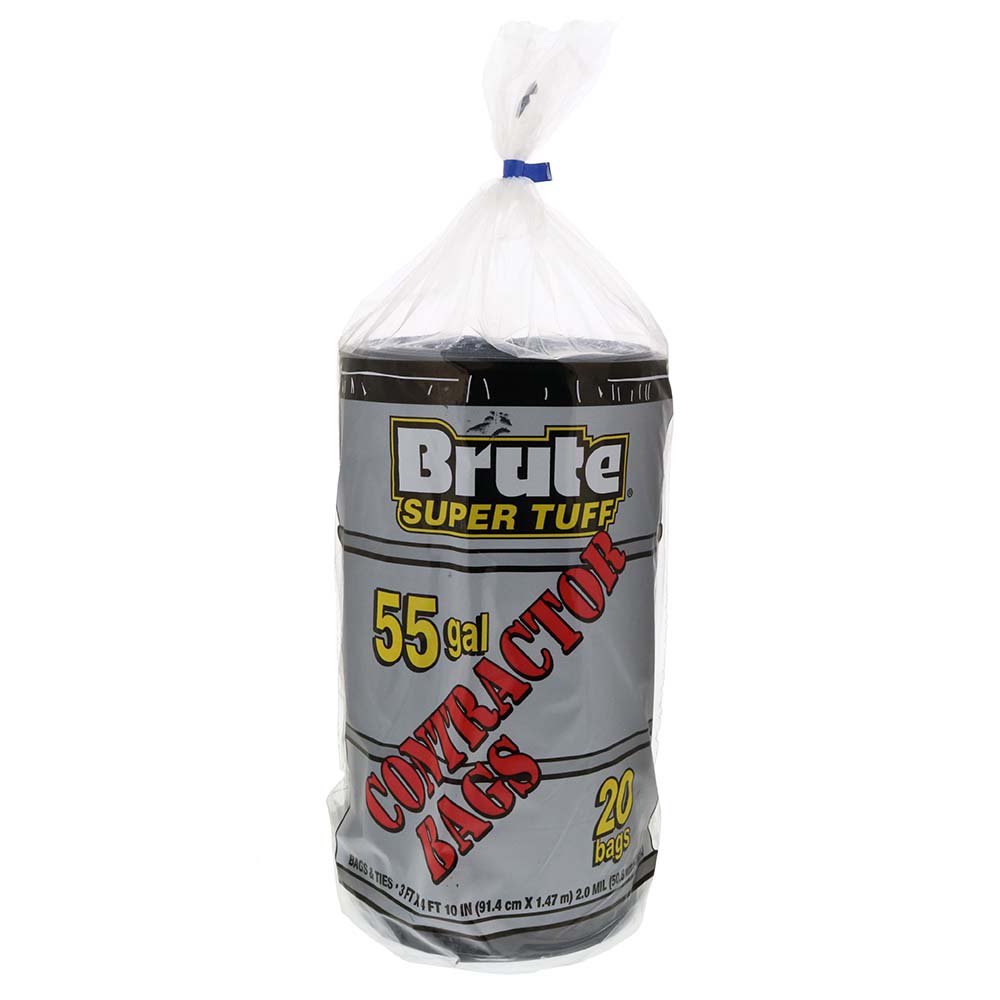 Brute Super Tuff Contractor Trash Bags, 55 Gallon