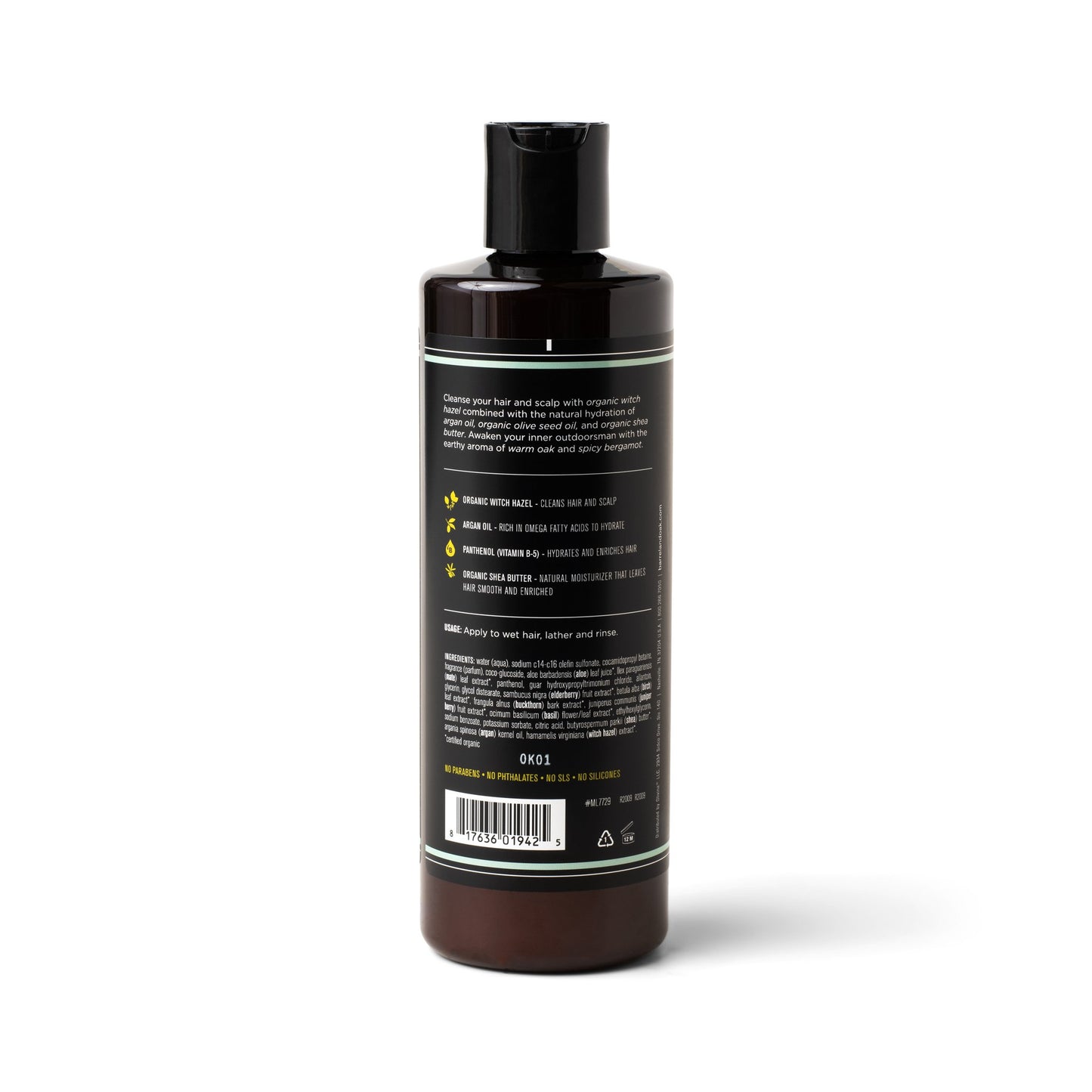 Barrel and Oak 2 in 1  Black Oak Shampoo & Conditioner - Bergamot & Black Pepper