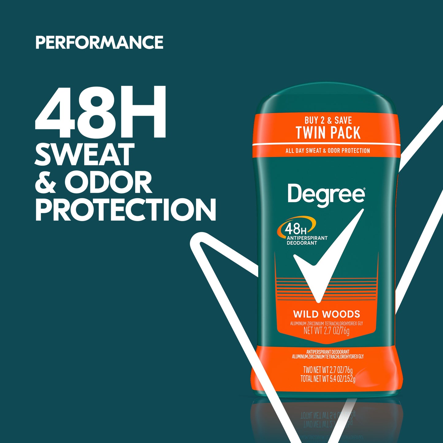 Degree Men 48 Hr Antiperspirant Deodorant - Wild Woods, 2.7 oz