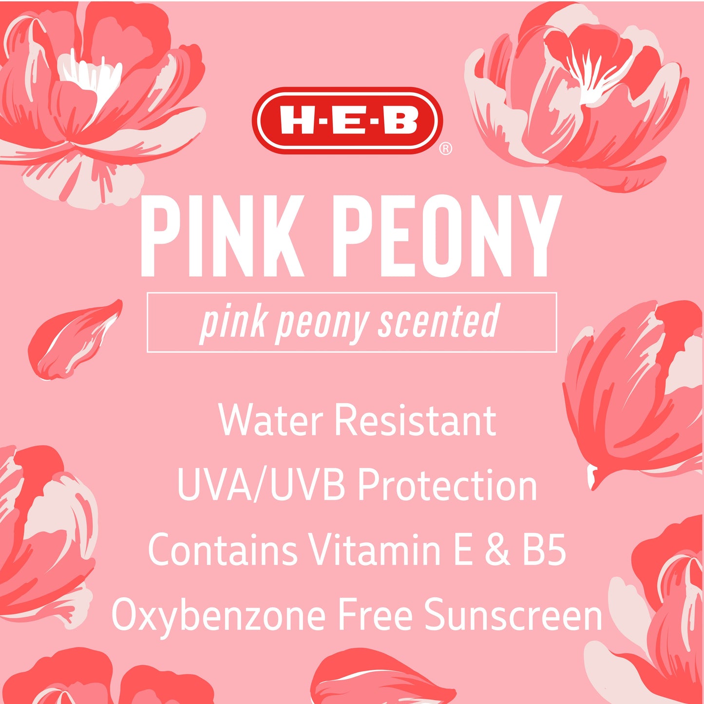 H-E-B Oxybenzone Free Pink Peony Sunscreen Spray – SPF 50