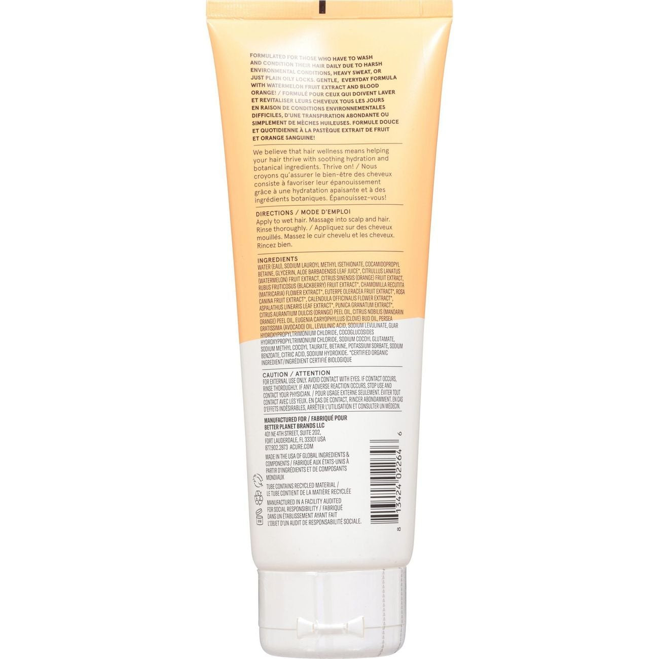 Acure Daily Workout Watermelon & Blood Orange Shampoo