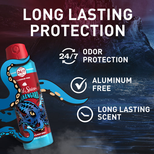 Old Spice Men's Aluminum Free Body Spray - Krakengard