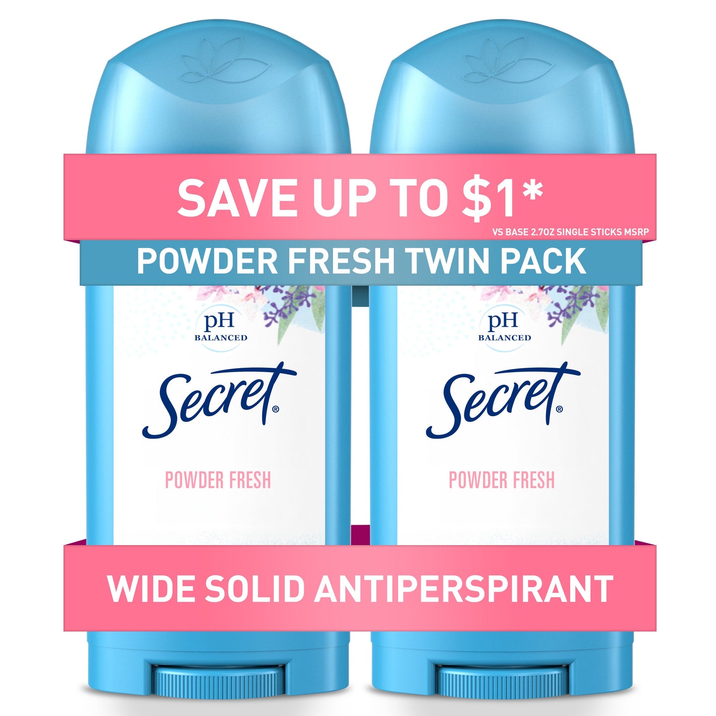 Secret 24 Hr Invisible Solid Antiperspirant Deodorant - Powder Fresh