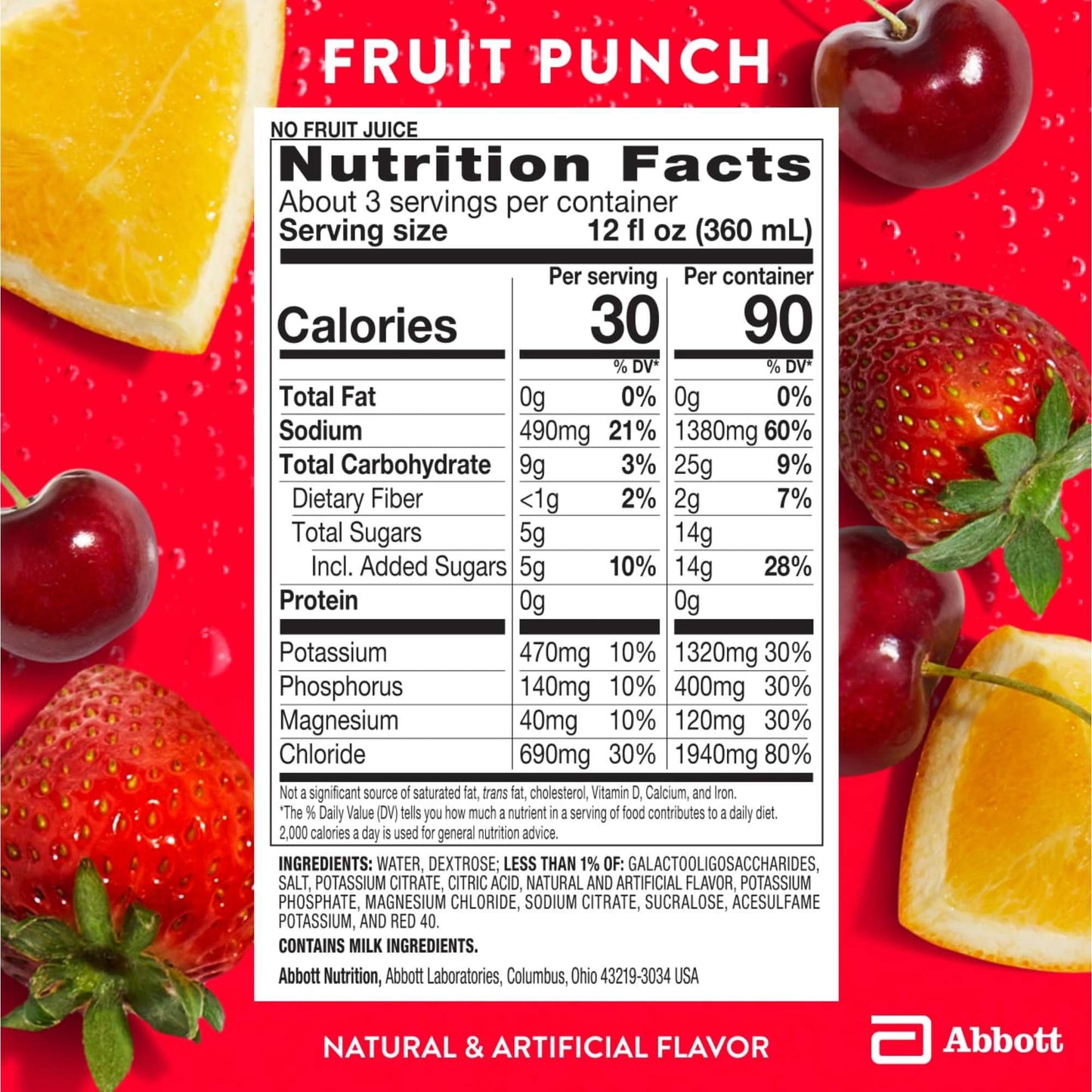 Pedialyte Sport Electrolyte Solution - Fruit Punch