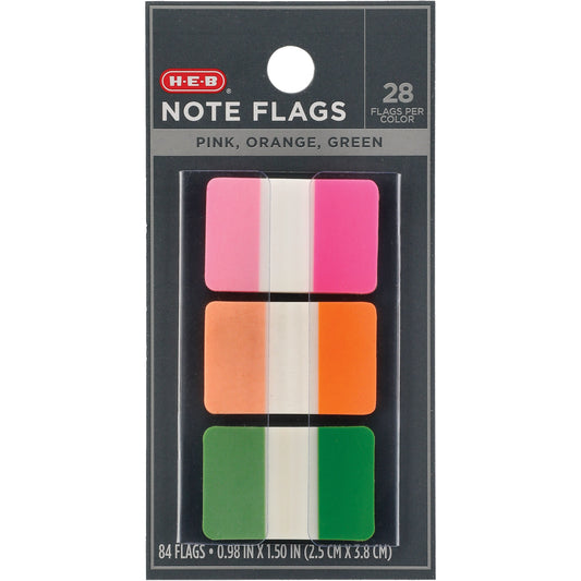 H-E-B Medium Note Flags - Neon