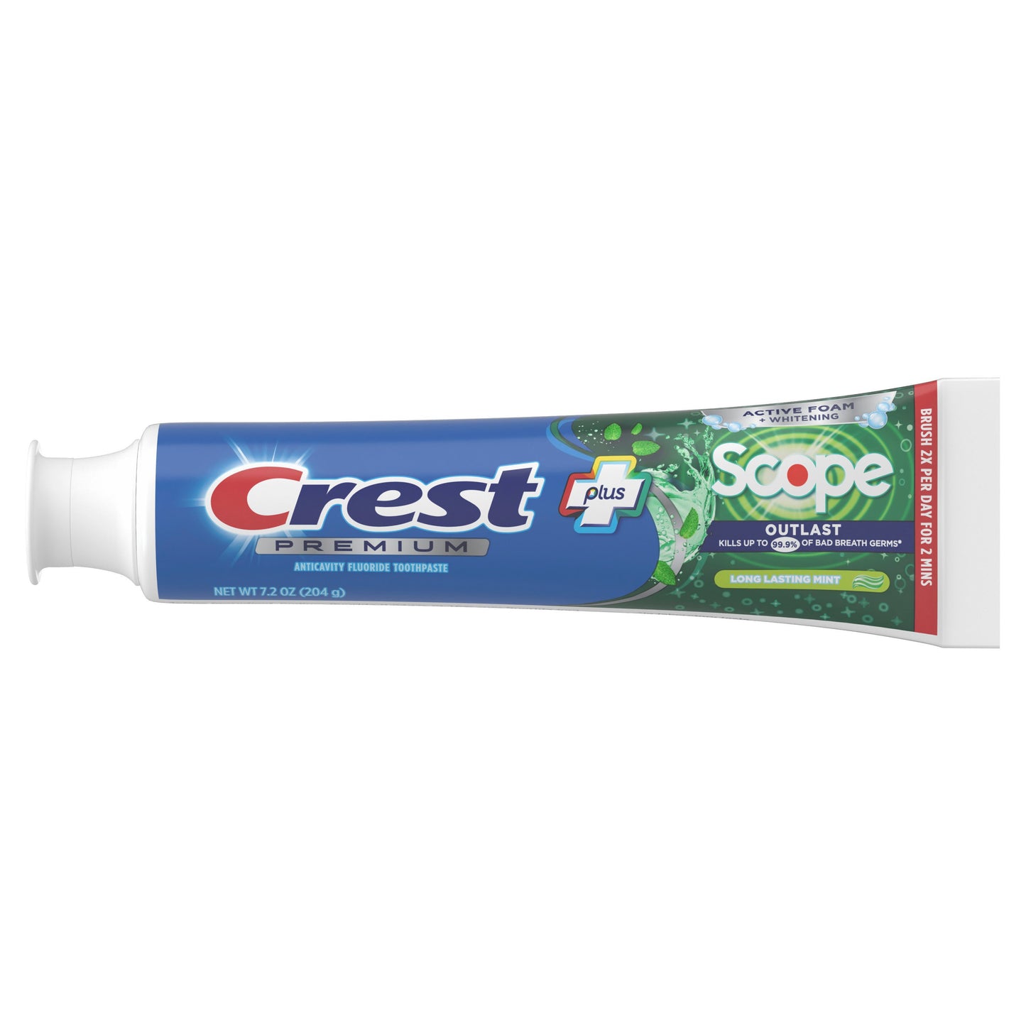 Crest Premium + Scope Outlast Active Foam Toothpaste - Long Lasting Mint