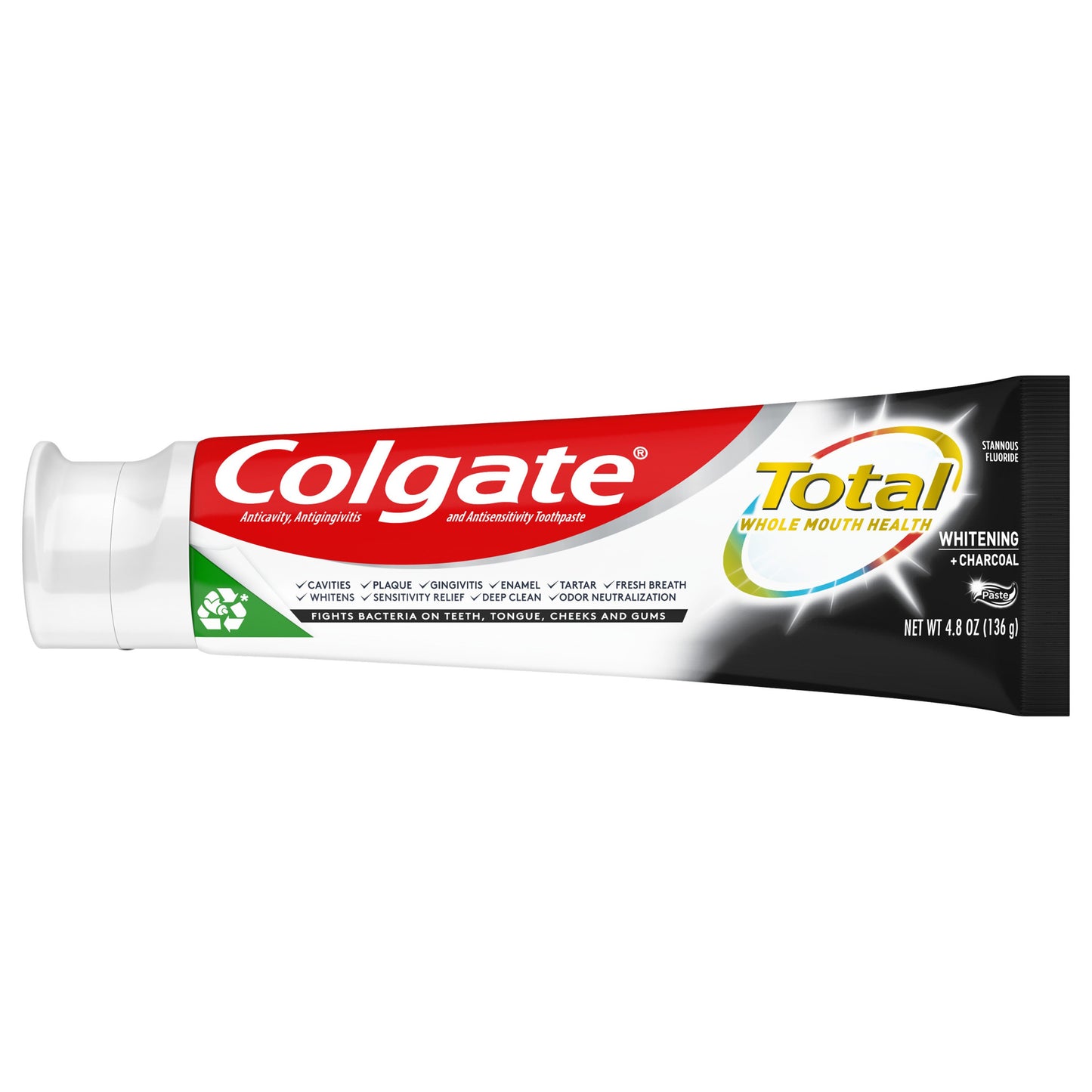Colgate Total Whitening + Charcoal Toothpaste, 2 Pk