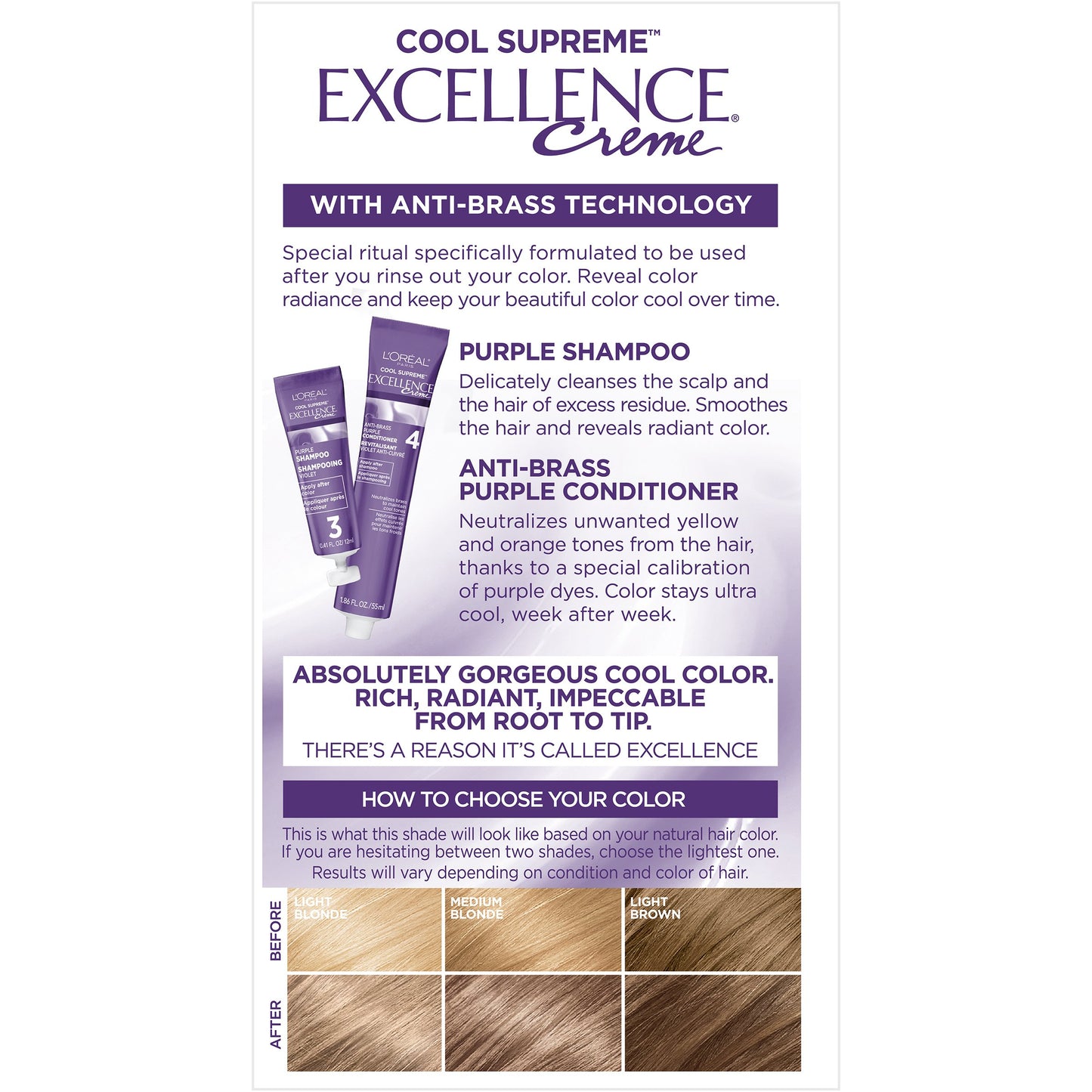 L'Oréal Paris Paris Excellence Creme Cool Supreme Permanent Hair Color 8UA Ultra Ash Medium Blonde
