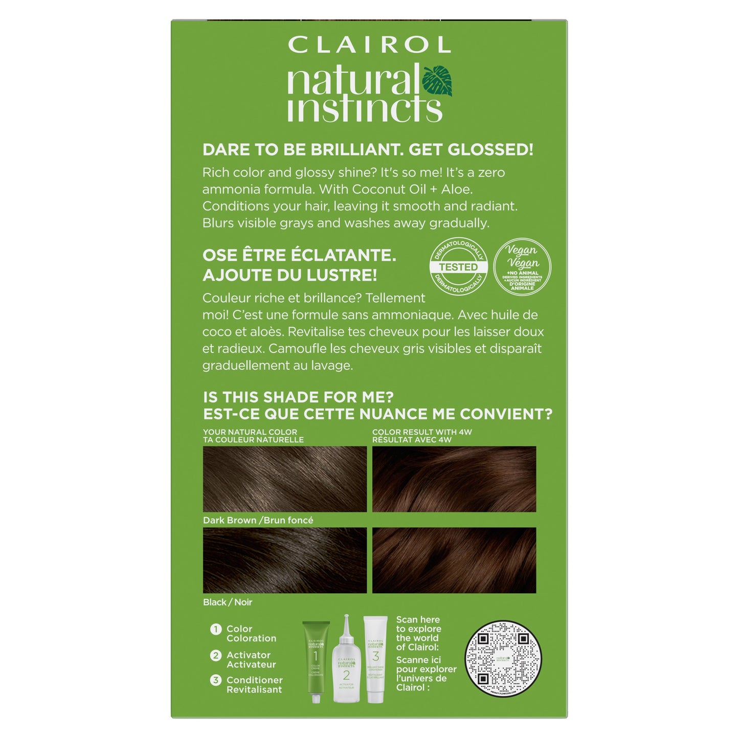 Clairol Natural Instincts Vegan Demi-Permanent Hair Color - 4W Dark Warm Brown