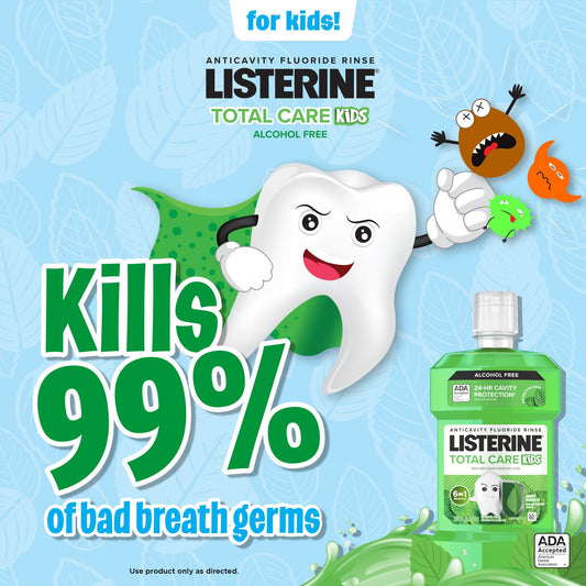 Listerine Kids Smart Rinse Mouthwash - Mint Shield