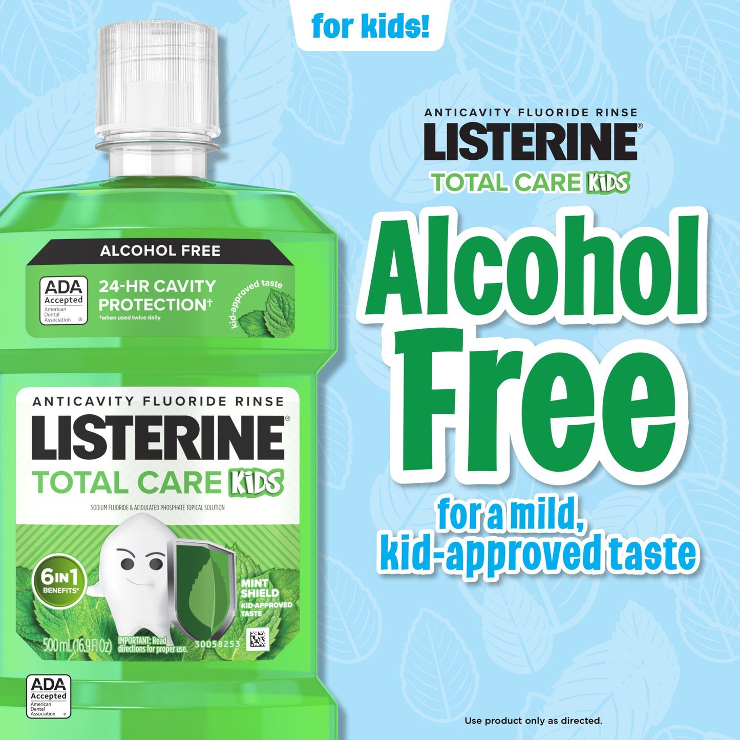 Listerine Kids Smart Rinse Mouthwash - Mint Shield
