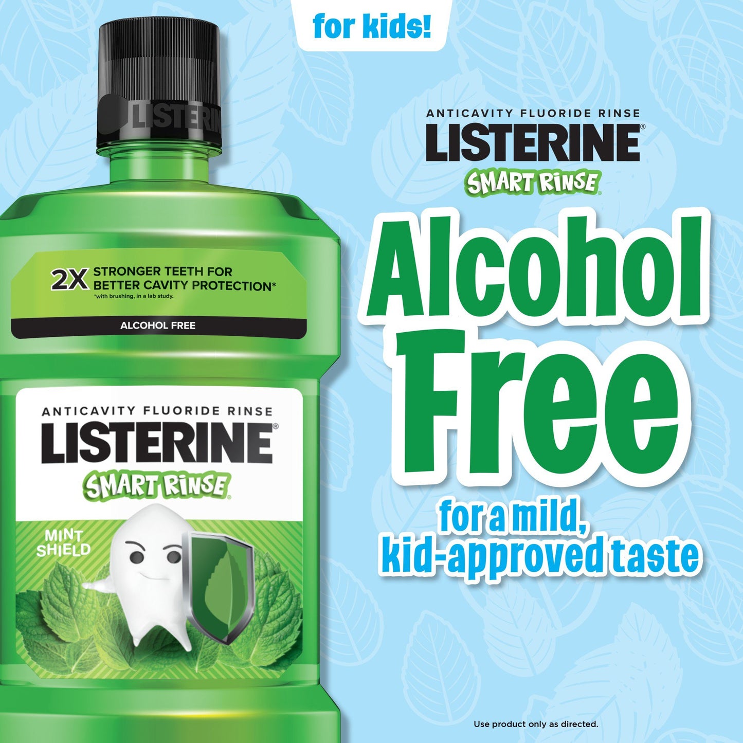 Listerine Kids Smart Rinse Mouthwash - Mint Shield