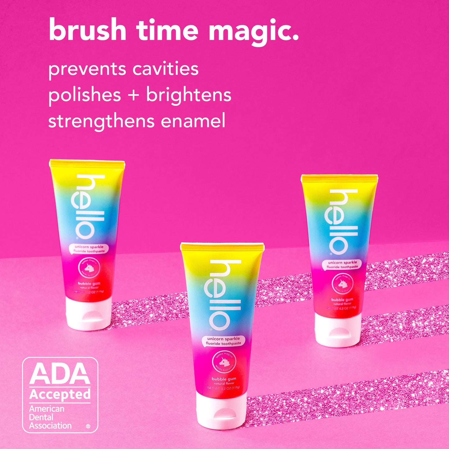 hello Kids Unicorn Sparkle Fluoride Toothpaste - Bubble Gum