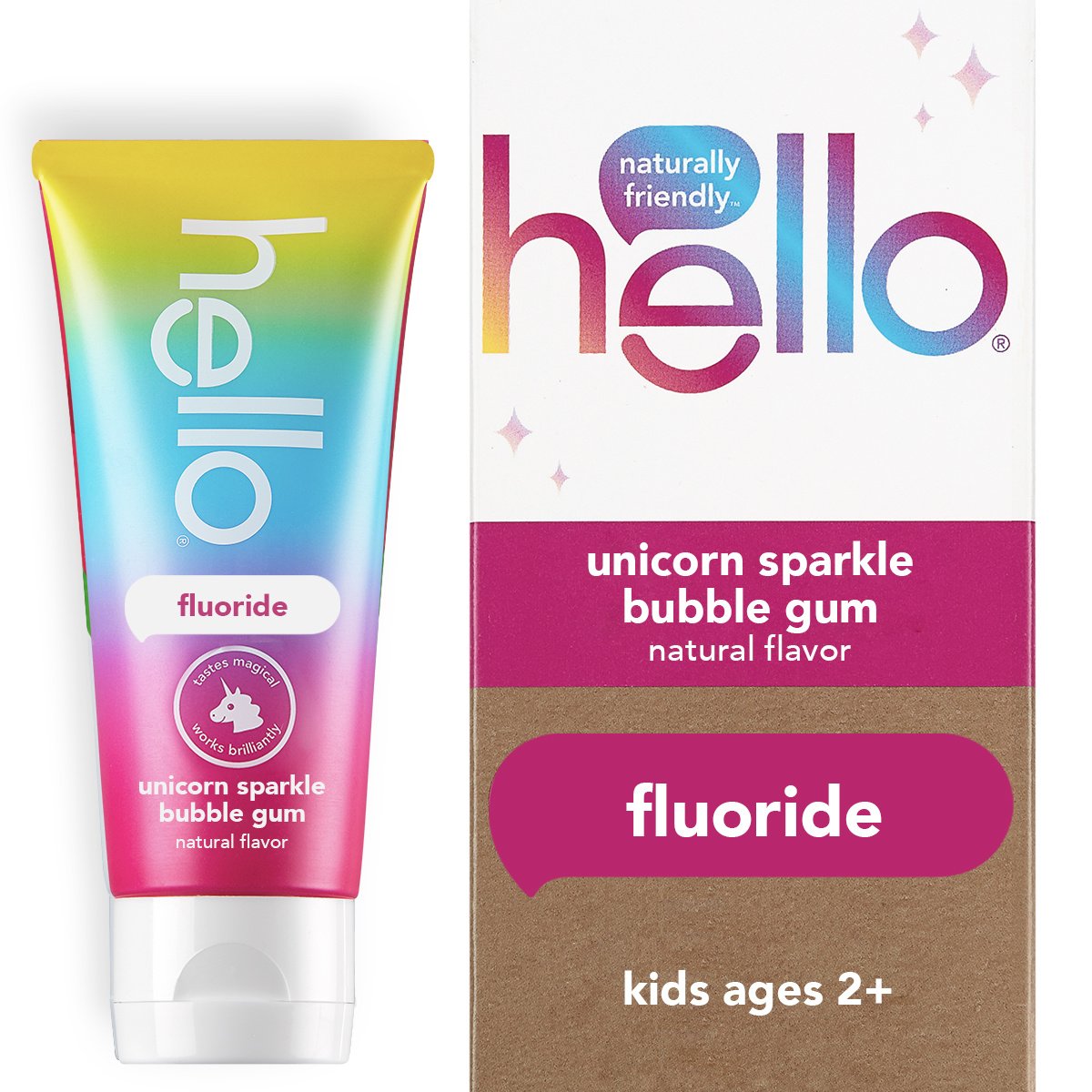 hello Kids Unicorn Sparkle Fluoride Toothpaste - Bubble Gum
