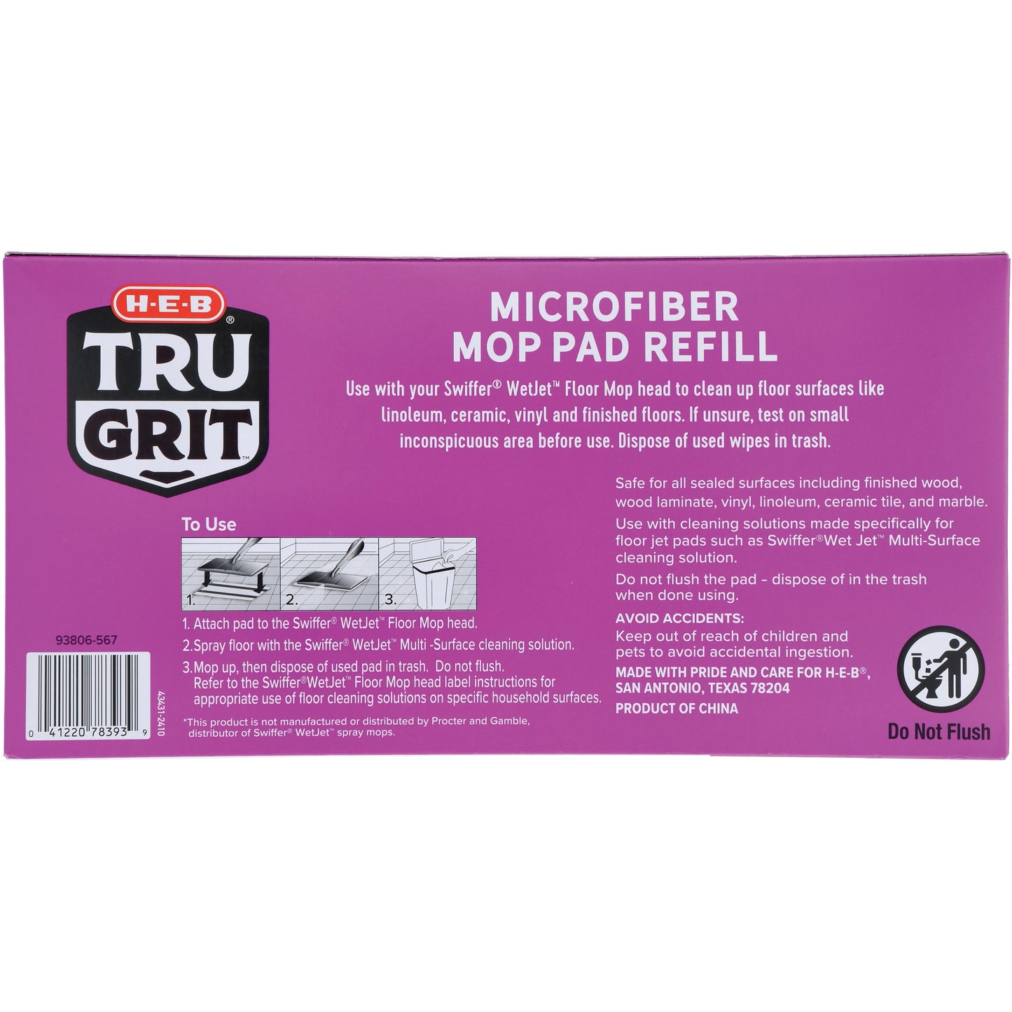 H-E-B Tru Grit Microfiber Mop Pad Refills, Value Pack