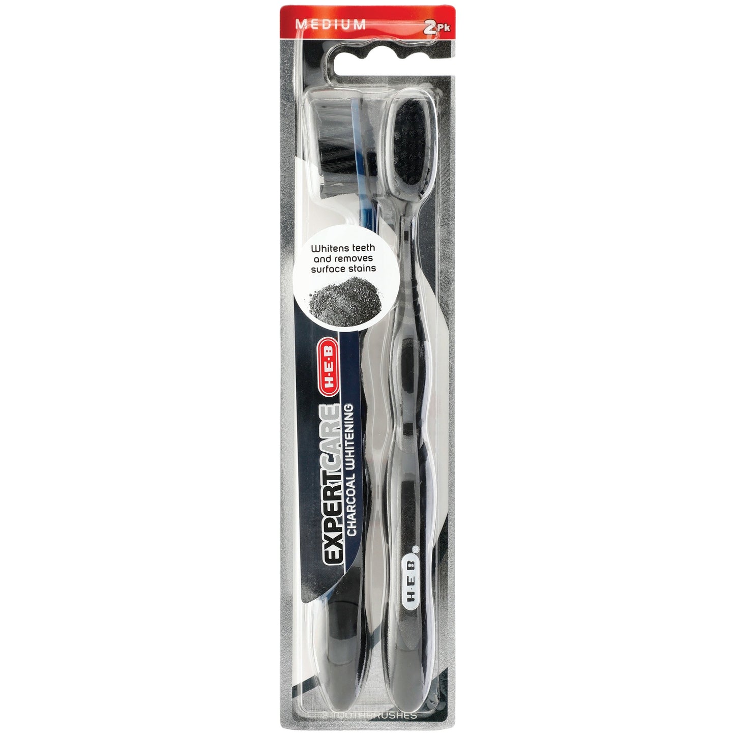 H-E-B Expert Care Charcoal Whitening Toothbrush Medium
