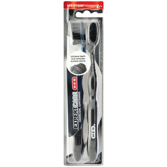 H-E-B Expert Care Charcoal Whitening Toothbrush Medium