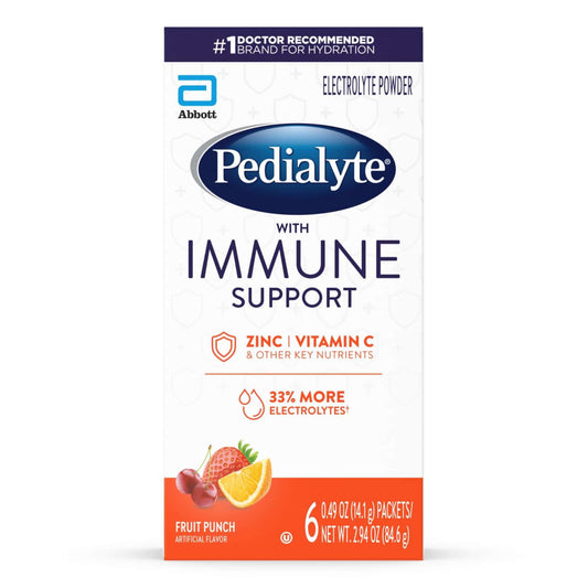 Pedialyte with Immune Support Electrolyte Powder Packs - Fruit Punch