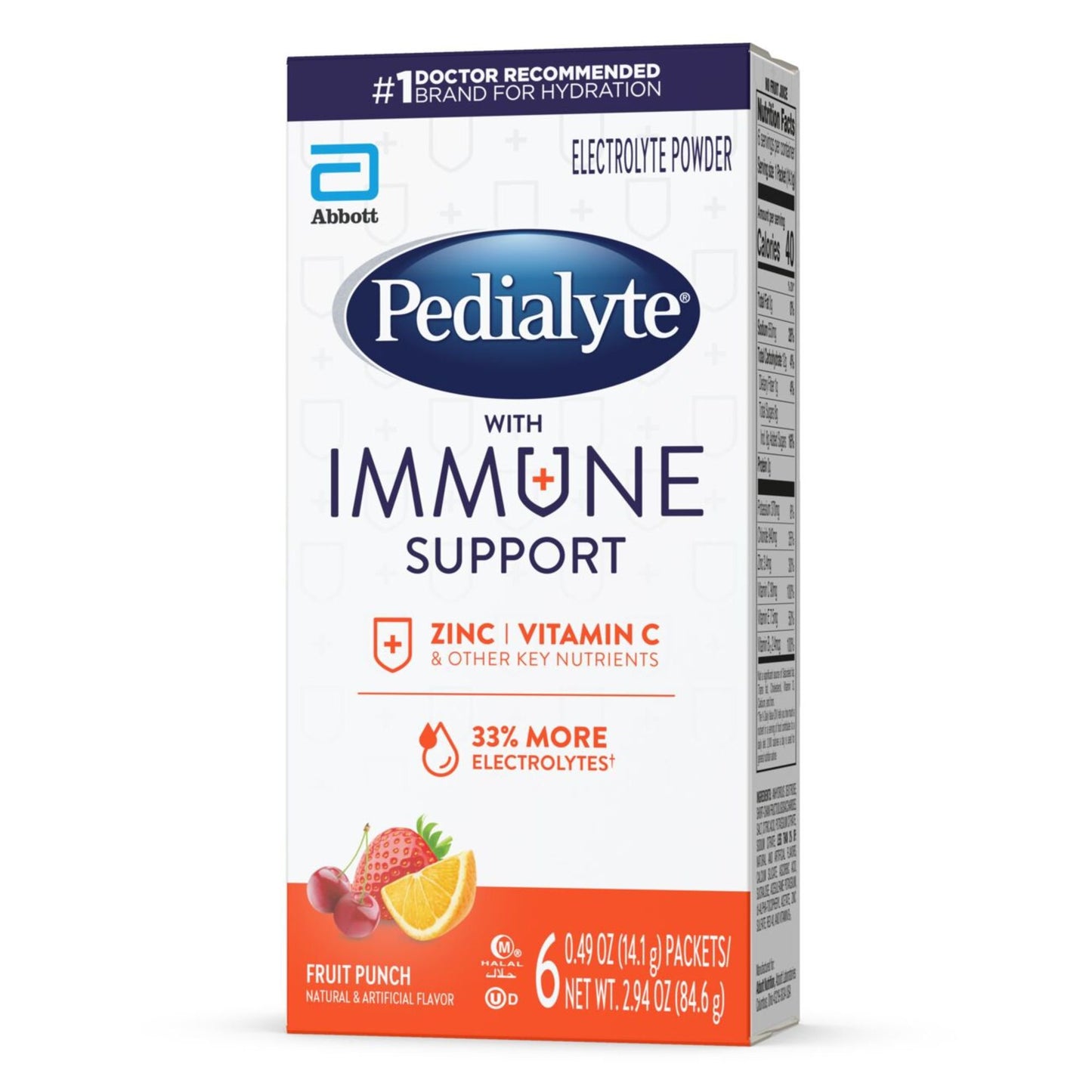 Pedialyte with Immune Support Electrolyte Powder Packs - Fruit Punch
