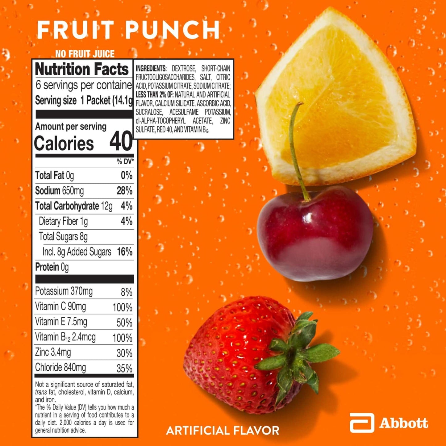 Pedialyte with Immune Support Electrolyte Powder Packs - Fruit Punch