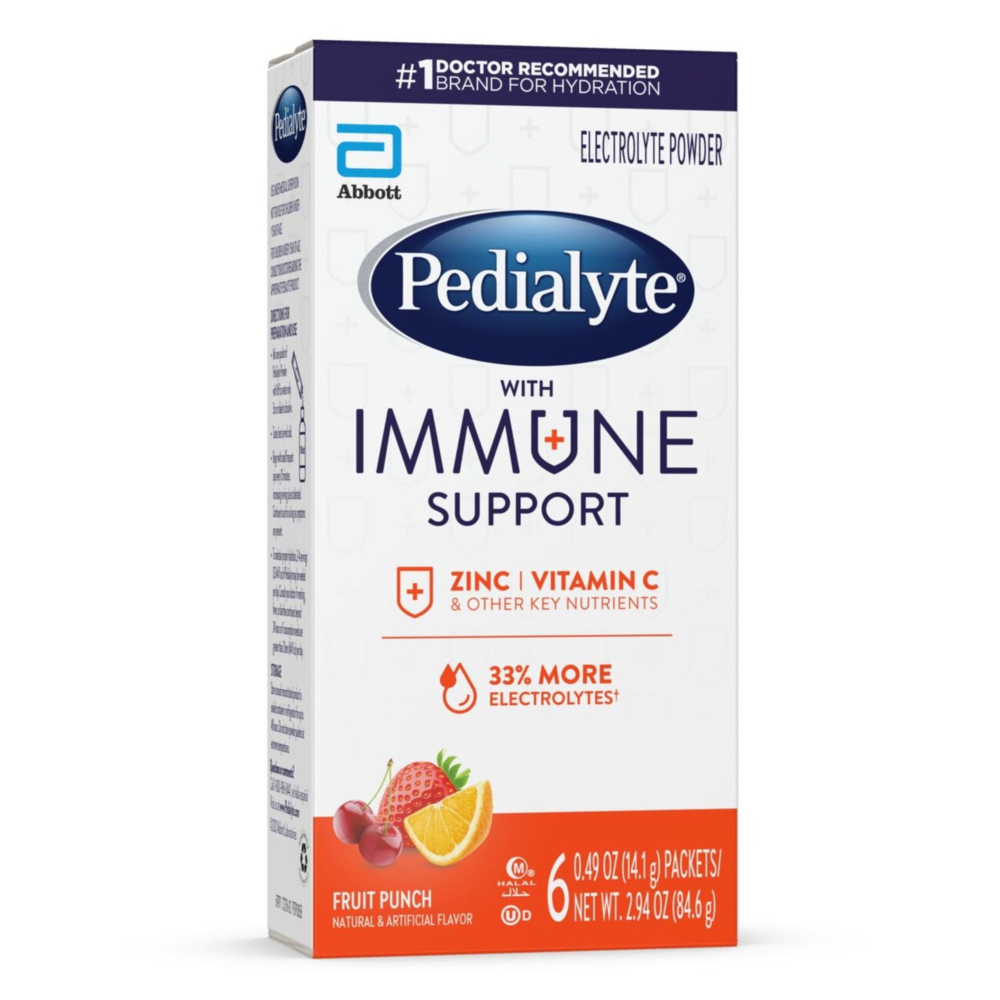 Pedialyte with Immune Support Electrolyte Powder Packs - Fruit Punch
