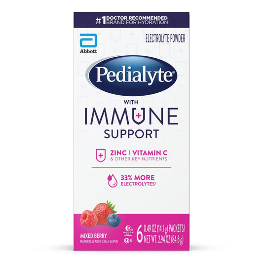 Pedialyte with Immune Support Electrolyte Powder Packs - Mixed Berry