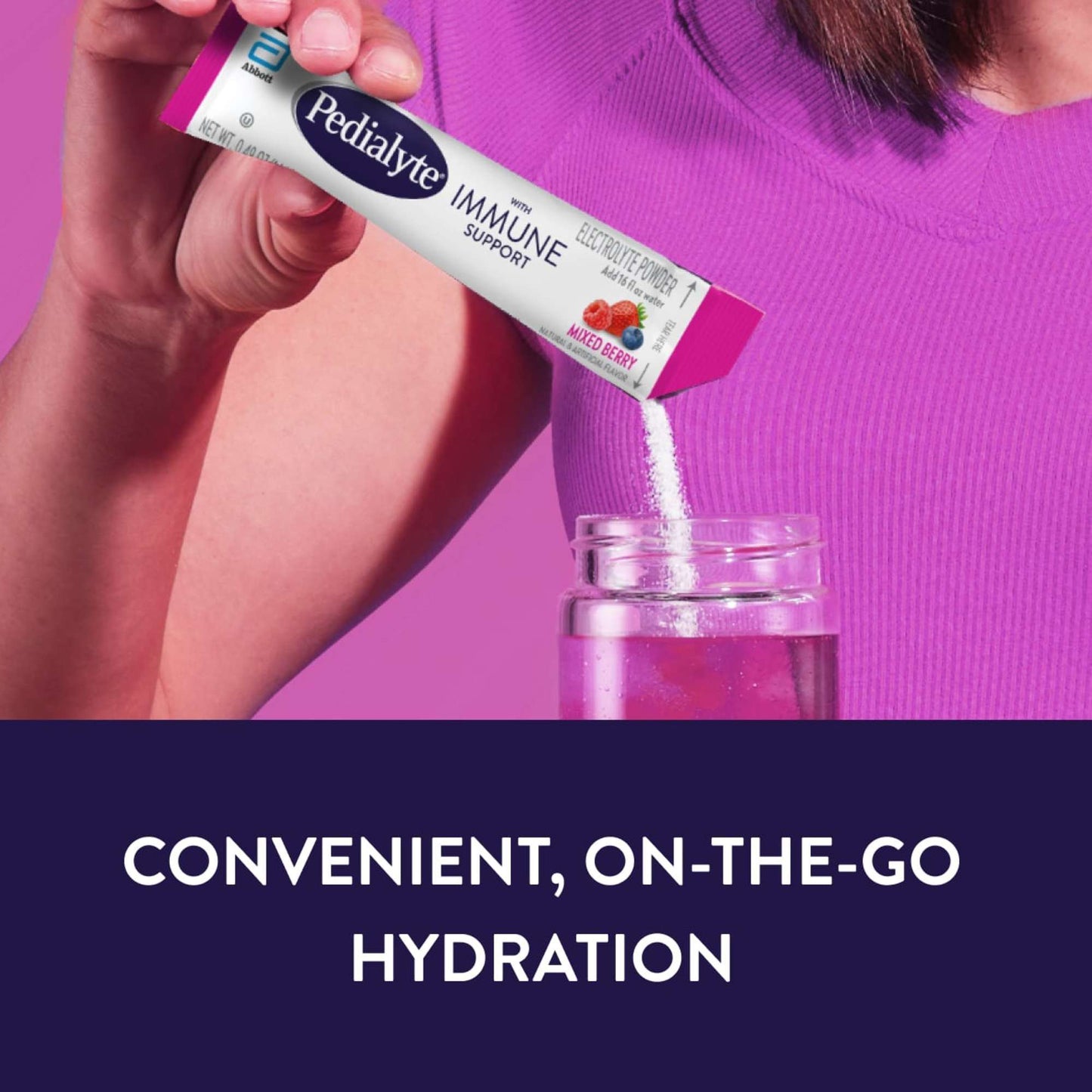 Pedialyte with Immune Support Electrolyte Powder Packs - Mixed Berry