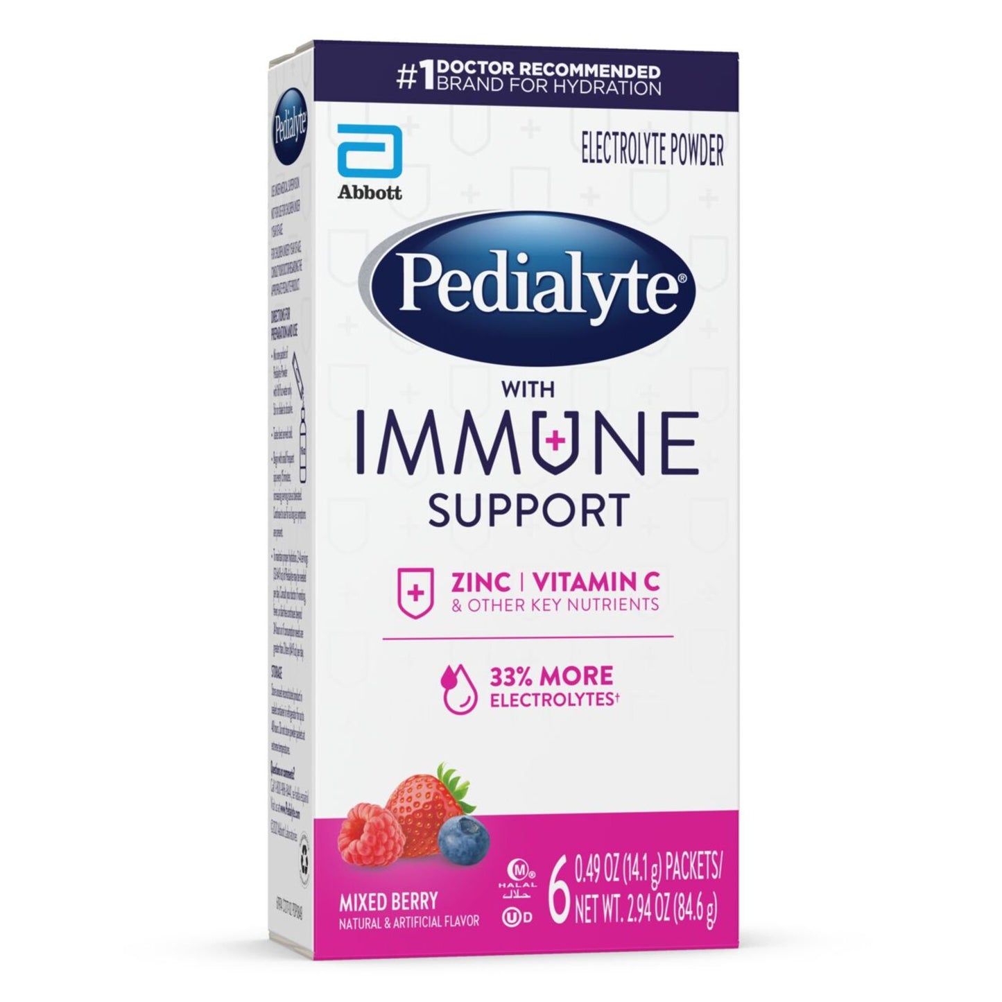 Pedialyte with Immune Support Electrolyte Powder Packs - Mixed Berry