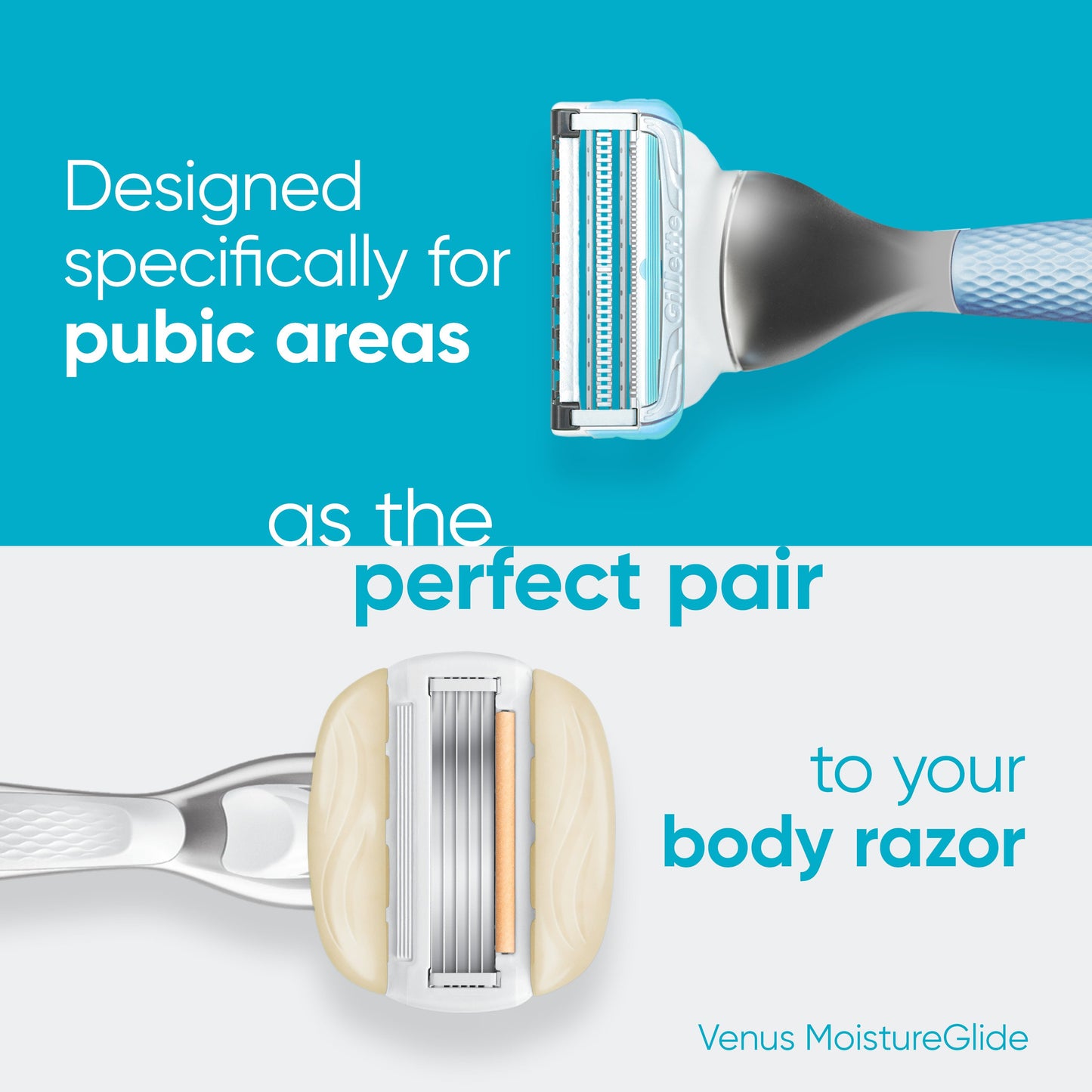 Gillette Venus Pubic Hair & Skin Razor + 2 Blade Refills