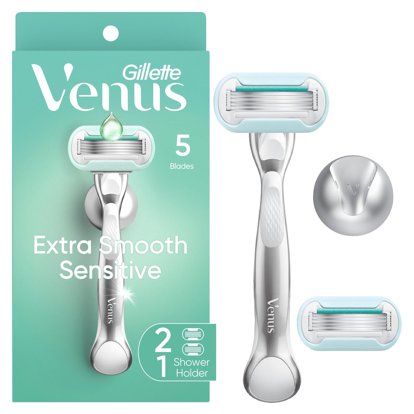 Gillette Venus Deluxe Smooth Sensitive Razor with 2 Cartridges