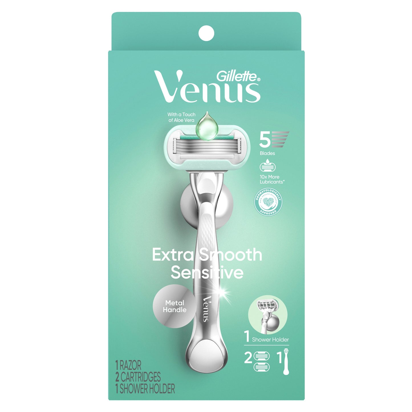 Gillette Venus Deluxe Smooth Sensitive Razor with 2 Cartridges