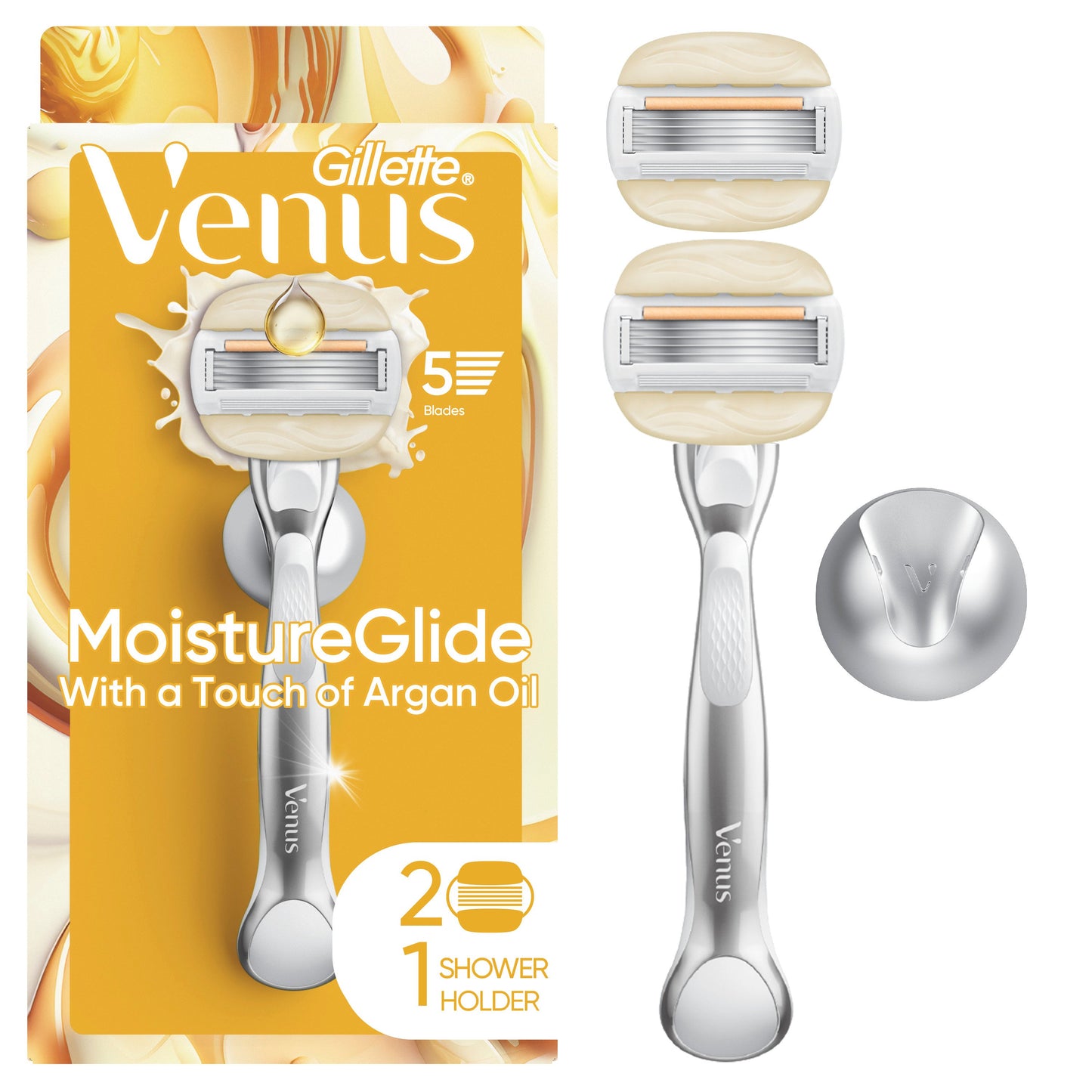 Gillette Venus Comfortglide with Olay Coconut Women's Razor + 2 Blade Refills