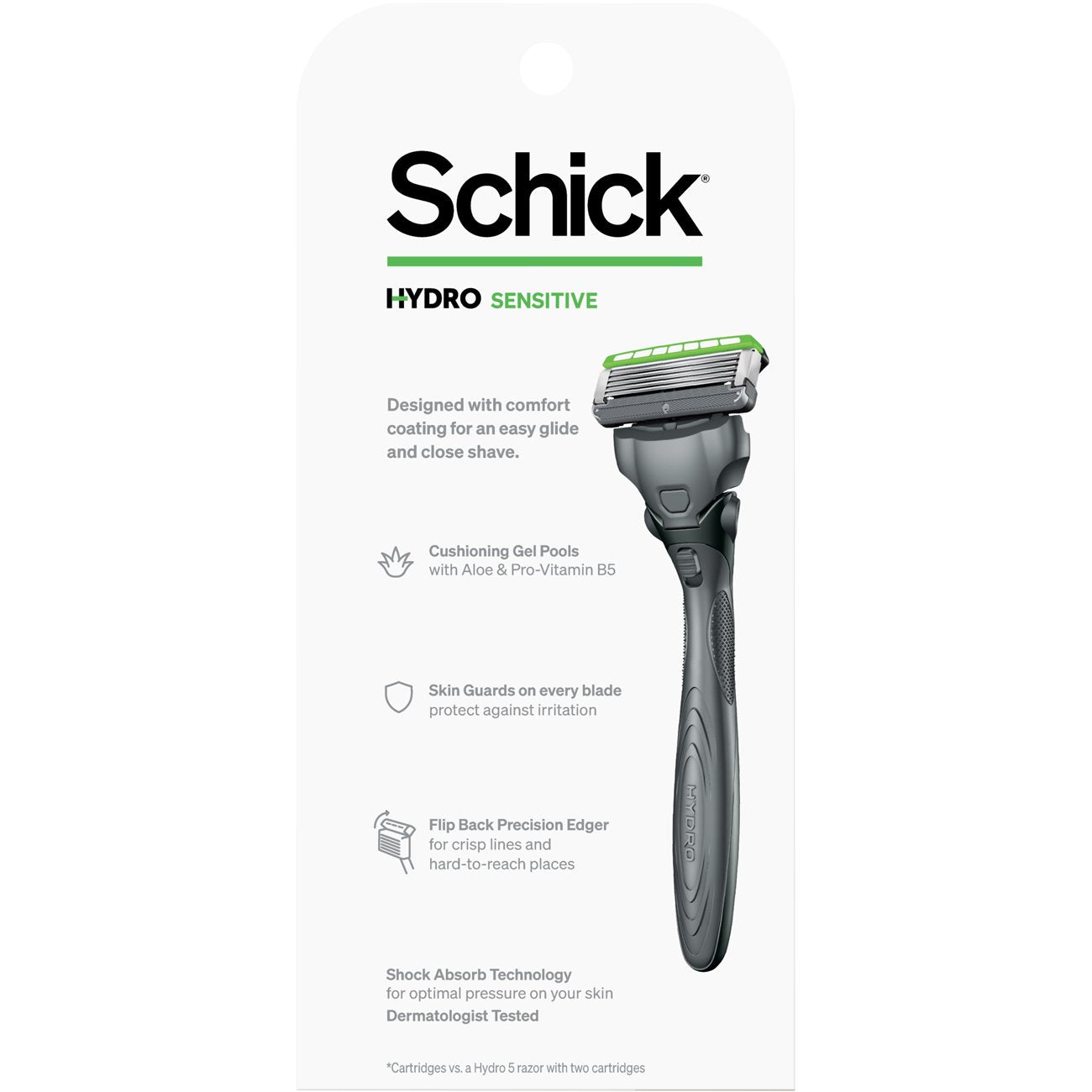 Schick Hydro Sensitive Men's 5 Blade Razor Start Kit - 3 Refills