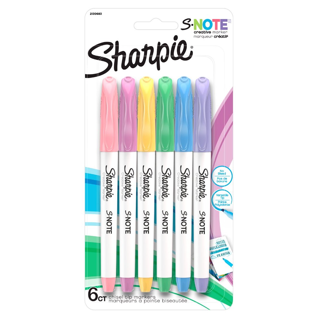 Sharpie S-Note Chisel Tip Creative Markers - Assorted Ink