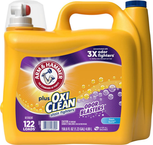 Arm & Hammer Plus OxiClean Odor Blasters HE Liquid Laundry Detergent, 122 Loads - Fresh Burst