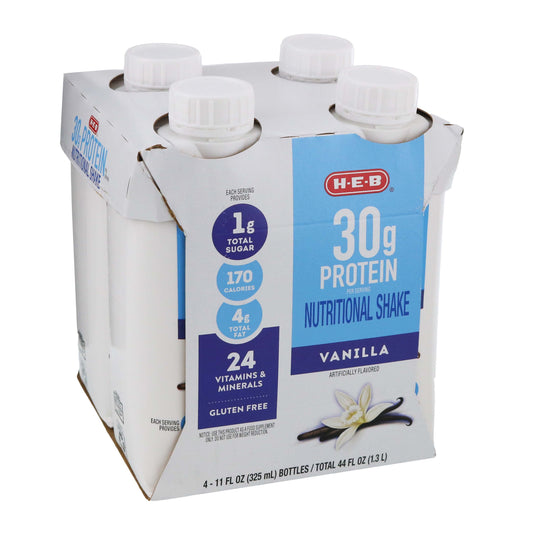H-E-B 30g Protein Nutritional Shakes 4 pk Bottles - Vanilla
